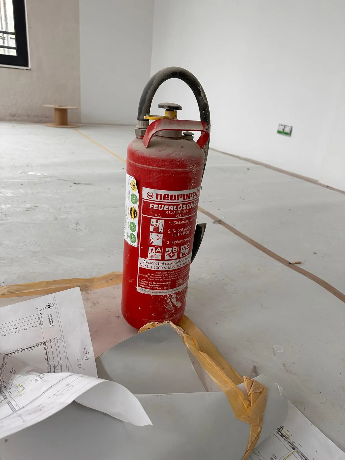 Feuerlöscher enthalten im Flucht- und Rettungsplan