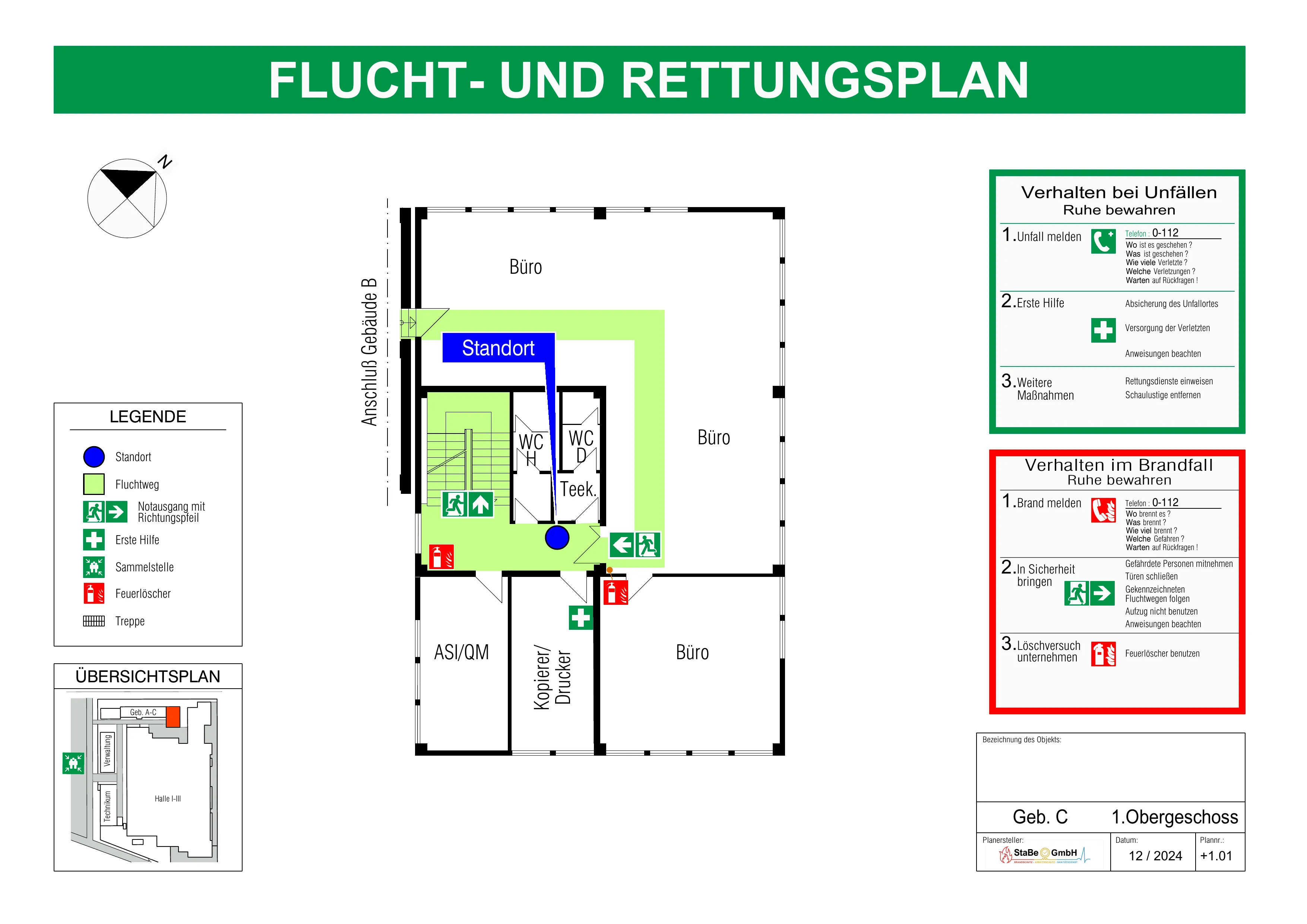 Feuerwehr, Flucht- & Rettungspläne